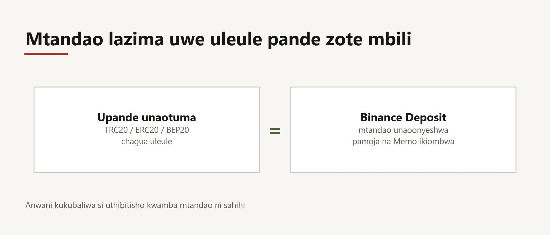 Jinsi ya kuweka crypto Binance bila kukosea mtandao