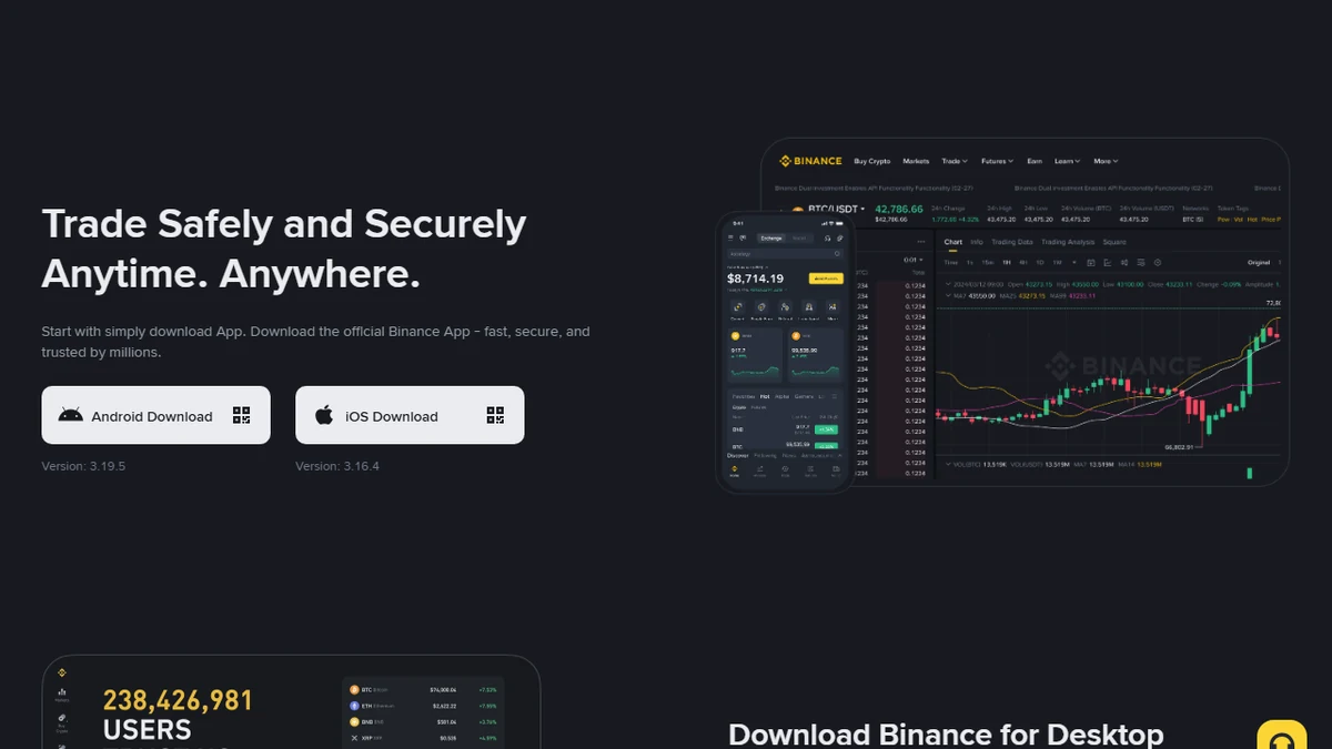 Pakua programu rasmi ya Binance